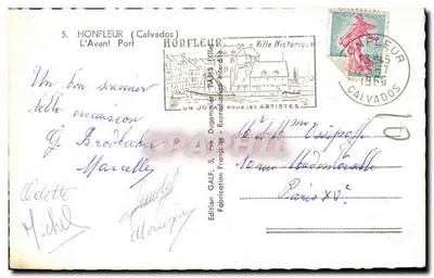 Honfleur — L'Avant Port — Wydawnictwo GALF, Paryż — Rewers