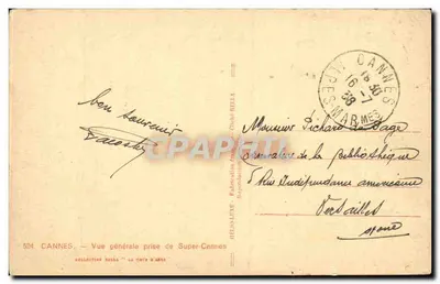 Cannes — Ogólny widok z Super-Cannes — Wydawnictwo Héliod-UAE — Rewers