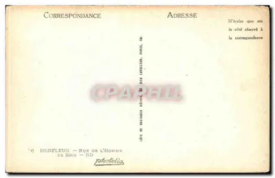 Honfleur — Rue de l'Homme de Bois — phototélis — Rewers