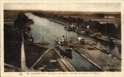 Ouistreham - O canal para Caen - Chegada do correio do Havre
