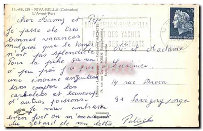 Porto de Riva-Bella (Calvados) — vista dos barcos — Edições « La Cigogne » — Verso