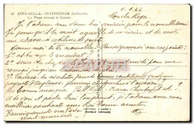 Riva-Bella - Ouistreham (Calvados) — La Spiaggia davanti al Casinò — Edizioni Gaby — Verso