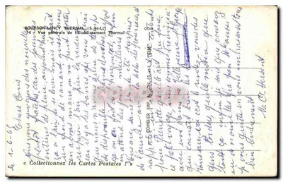 Bourbon-Lancy — Vista geral do Estabelecimento Termal — Imp. Combier — Verso
