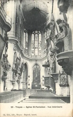 Troyes — Église St-Pantaléon — Vue intérieure — Ch. Gris, édit., Troyes