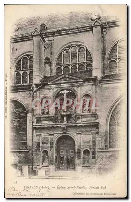 Troyes (Aube) — Église Saint-Nicolas, Portail Sud — Ch. GRISS, Libraire-Éditeur, Troyes
