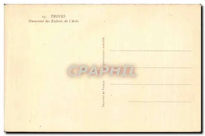 Troyes — Pomnik Dzieci Aube — Wydawnictwo zakazane — Rewers