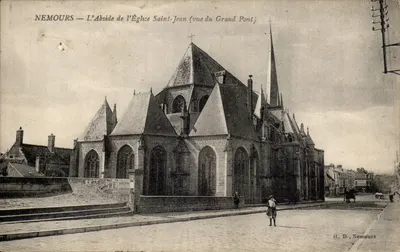 Nemours — A Abside da Igreja de São João (vista do Grande Ponte) — H. B., Nemours