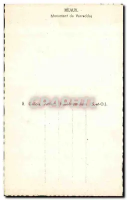 Meaux — Monumento de Verredes — R. Gallois, Artesão, Ruillé-Matmaison (S.-e-O.) — Verso