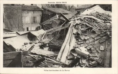 Cidades bombardeadas da Marne — Guerra 1914-1918 — editor não identificado