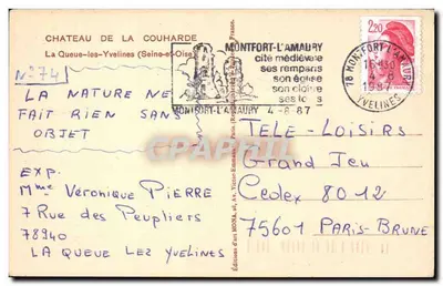 Castelo de La Couhardre — Montfort-l'Amaury — Edições de Arte MONA, n°74 — Verso