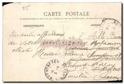 LA TRANCHE-S/MER (Vendée) — Floresta da Troëne — E.M. editor — Verso