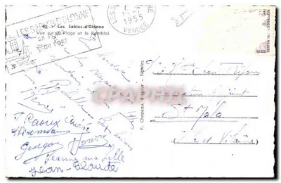 लेस सेबल्स-ड'ओलोन — प्लेज और रेम्बले — एफ. चापो, प्रकाशक, क्रमांक 40 — पीछे