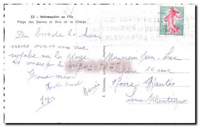 Praia das Damas e Bosque da Chaize — Noirmoutier na Ilha — editor F. Chopeau, Nantes — Verso