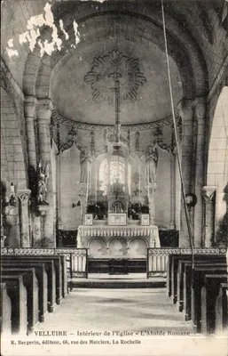 Velluire — Interior da Igreja — A Abside Romana — R. Bergevin, editor, 66, rue des Merciers, La Rochelle