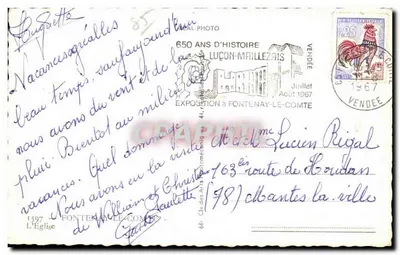 Igreja de Fontenay-le-Comte — 650 anos de história — editor Réal-Photo — Verso