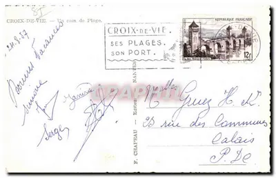 Croix-de-Vie — Um canto da Praia — F. Chapeau, Nantes — Verso