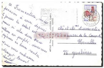Fromentine — Widok plaży, estakady i statku „Président Auguste-Durand” — Éditions Gaby, Nantes — Rewers