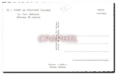 Torre Mélusine — Vouvant (Vendée) — Edições Gaby — Verso