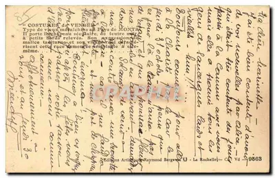 Trajes da Vendée — Velhas donas de casa no Pays de Monts — Éditions Artistiques Raymond Bergeron — Verso