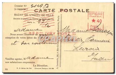 PARIS — Notre-Dame (façade) — Bazar de l'Hôtel-de-Ville, Paris, n°30 — Rewers