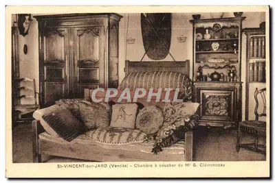 St-Vincent-sur-Jard (Vendée) — Quarto do Sr. G. Clémenceau — Cliché Sibard