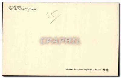 A Chaume — Les Sables-d'Olonne — Edições de Arte Raymond Bergevin, La Rochelle, n° 7893 — Verso