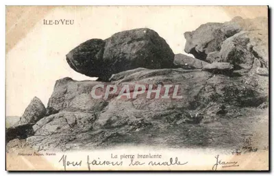 Ile-d'Yeu — A pedra balançante — Héliotypie Dugas, Nantes, n° 21