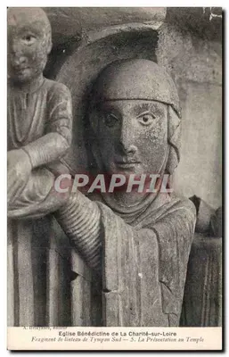 Igreja Beneditina de La Charité-sur-Loire — Fragmento do arco de tímpano sul — A Presentação no Templo — A. Daraynac, editor