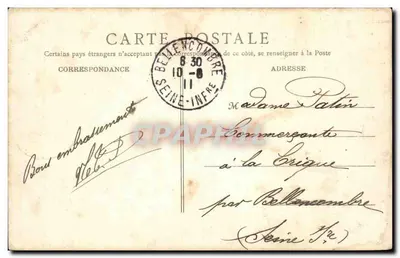 O Castelo e o Lago — Rambouillet — B.F. PARIS — Verso