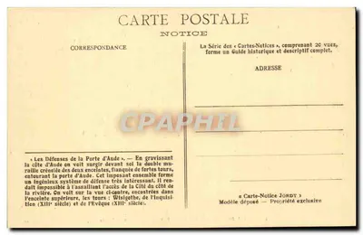 La Cité de Carcassonne — Defensa de la Puerta d'Aude — JORDY Notice — Reverso
