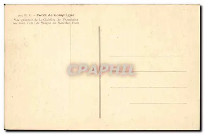 Las Compiègne — Las Armistyczu — Schronienie Wagonu Marszałka Foch — Rewers
