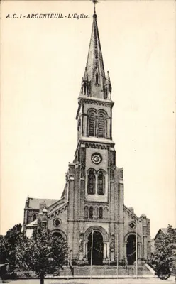 Argenteuil - A Igreja — vista da igreja com seu campanário com ponta — A.C.1