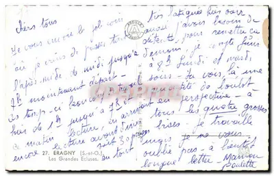 Le Grandes Digues — Eragny (S.-et-O.) — editore ABEILLE PARIS, n° 27 — Verso