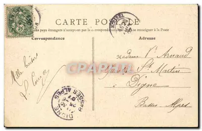 Miribel (Ain) - Grande-Rue et Place Saint-Romain — E. F., Paris — Verso