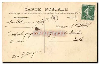 Zamek Mantbelan (Il-et-L.) — Kerleroult — Joseph Brault, wyd. w Mantbelan (Il-et-L.) — Rewers