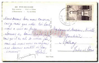 Puy-de-Dôme — Souvenir du PUY-de-DOME (Alt 1465 m) — Réal-Photo — Verso