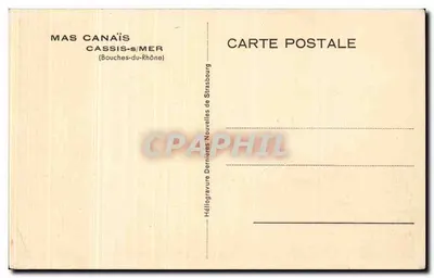 Mas Canaïs — Cassis-s-Mer — Héliogravure Nowiny z Strasburga — Rewers