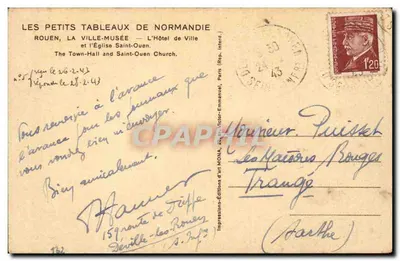 Rouen, a cidade-museu — O Hotel de Ville e a Igreja de Saint-Ouen — editor Mona, n°25 — Verso
