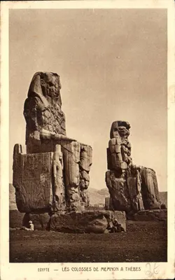Egito — Os Colossos de Memnon em Tebas — Braun & Cie, Imp. Editores, 1880, Arch.