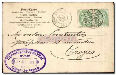 Dorp Sainte-Souvennes — uitzicht op de boerderij Mogador — Verlag Gebrüder Mühlstein, Offenbach a. M. n° 31 — Achterkant