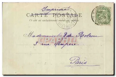 Bilhete postal antigo Versailles Parque e palácio do grande Trianon — Verso