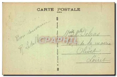 Parthenay — Panorama ku kościołom św. Laurent i św. Krzyża — G. Aviaud, wydawca — Rewers