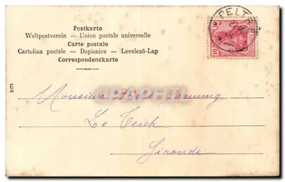 Pange, Zamek — widok zamku z jeziorem — wydawca nieznany — Rewers
