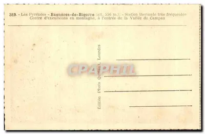 Bagnères-de-Bigorre — Zeer bezochte badplaats — Editeur Photo Quinault, Lourdes — Achterkant