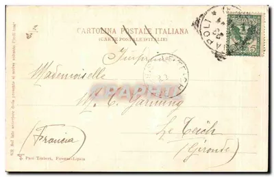 Contorni di Napoli — Veduta di Posilipo — wydawca J. Genevois — Rewers