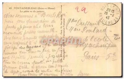Fontainebleau (Seine-et-Marne) — Il palazzo visto dal parterre — Les Éditions d'Art Yvon, Parigi — Verso
