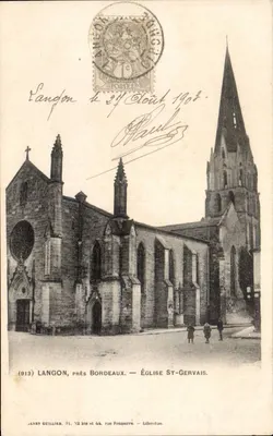 Langon, perto de Bordeaux — Igreja de St-Gervais — Henry Guillier, 31, 12 bis e 44, rue Fonneuve, Libourne