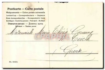 Gałąź sosnowa i nasiona — karta pocztowa uniwersalna — CPAPHÉL n°2122/2 — Rewers