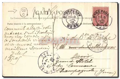 ÉTREPAGNY — Zamek — Fot. wyd., Lamaury, Gisors (Eure), reprodukcja pełna — Rewers