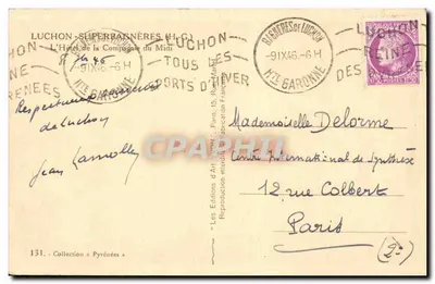 Hôtel de la Compagnie du Midi — Luchon — Éditeur Les Éditions d'Art Ménon — Rewers